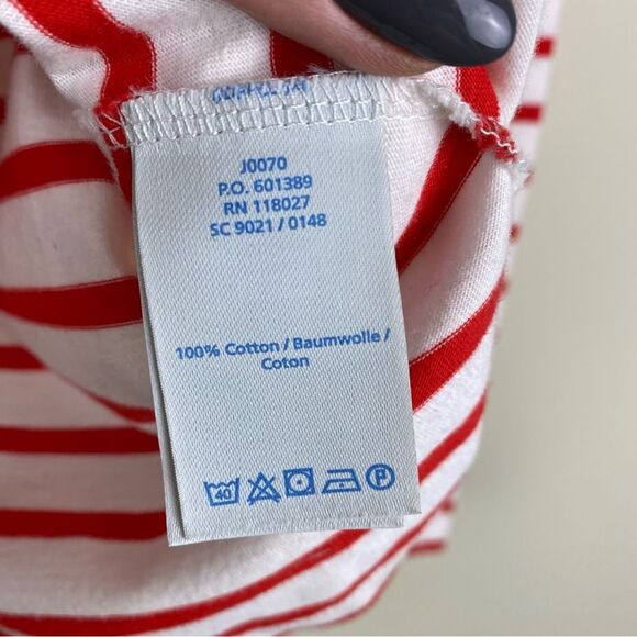 Boden striped top with ruffle detail size 4 - Picture 3 of 4